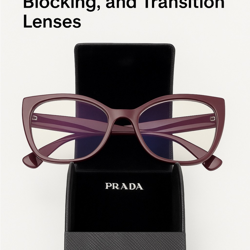 Prada Garnet / Burgundy Women's Glasses geometric cat eye